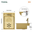 TORVA 12 x 17 x 7 Inch Gold RV Sink with Foldable Faucet