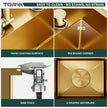 TORVA 16 x 17 x 9 Inch Gold RV Sink with Foldable Faucet