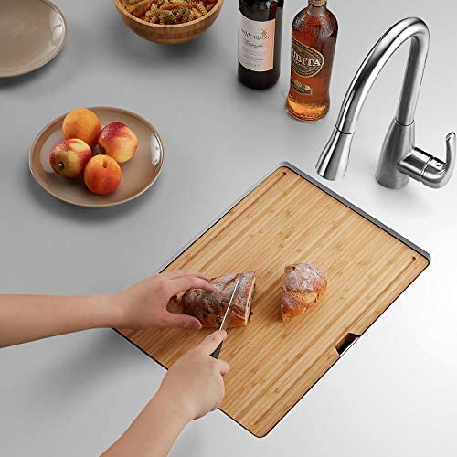 TORVA 14-inch Workstation Bar Prep RV Sink -16 Gauge Ledge Stainless Steel