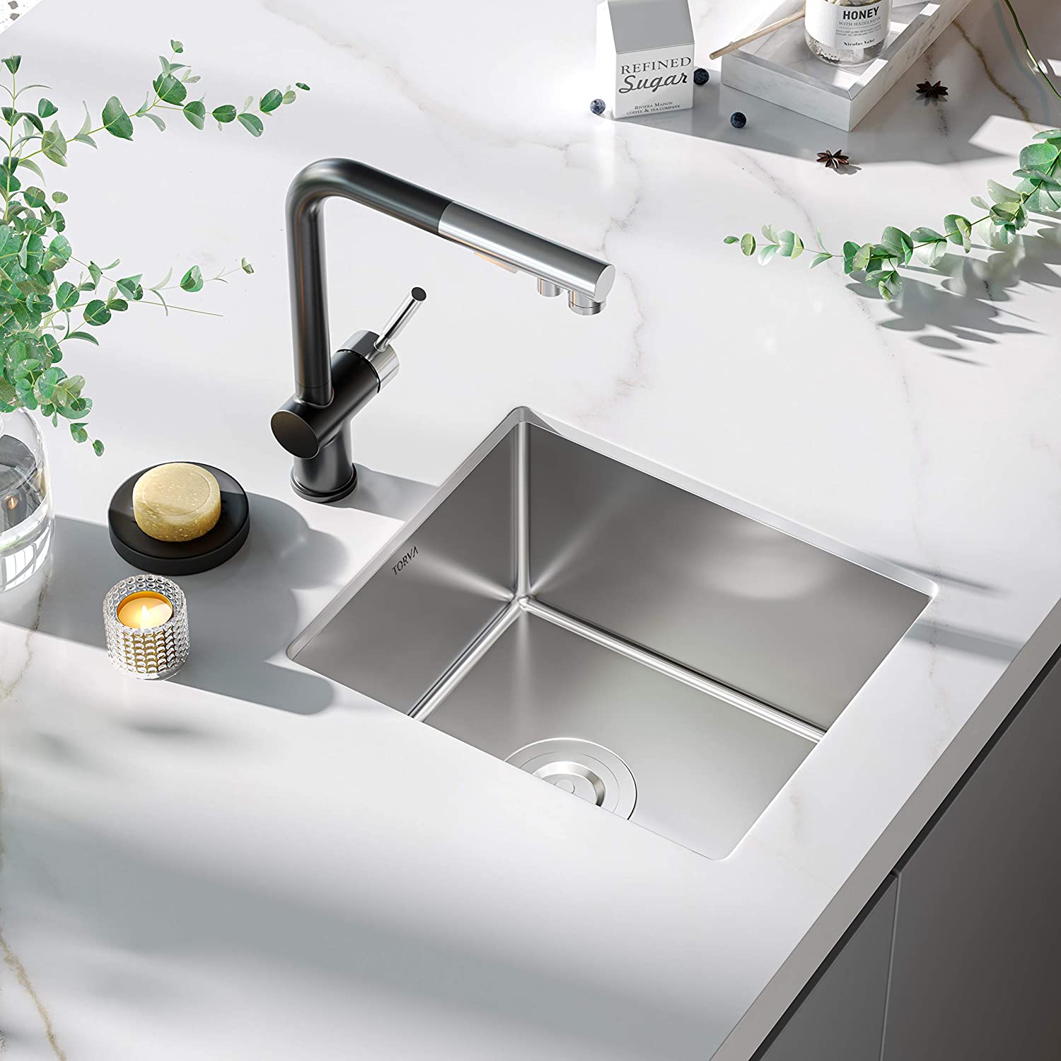 TORVA 15-inch Undermount Bar Prep RV Sink – 16 Gauge Stainless Steel