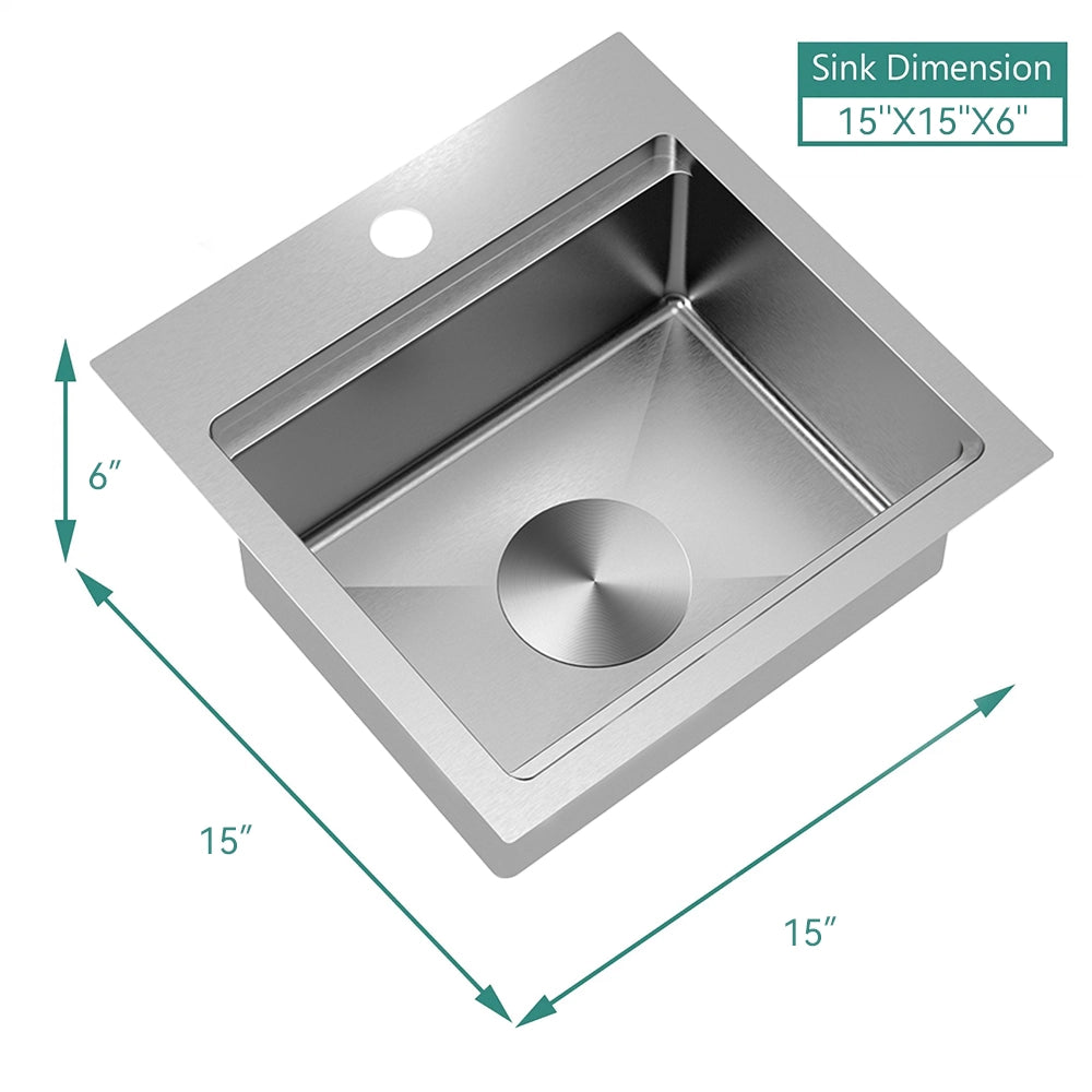 TORVA 15-inch Shallow RV Sink – 6 Inch Depth