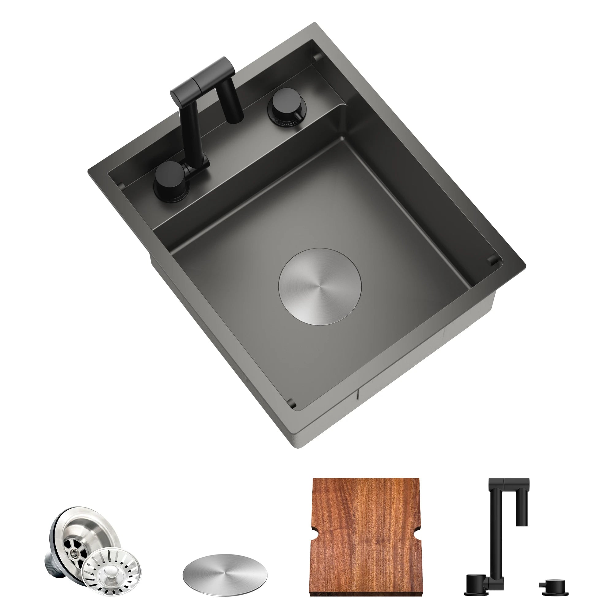 TORVA 15 x 18 x 7" RV Sink with Foldable Faucet