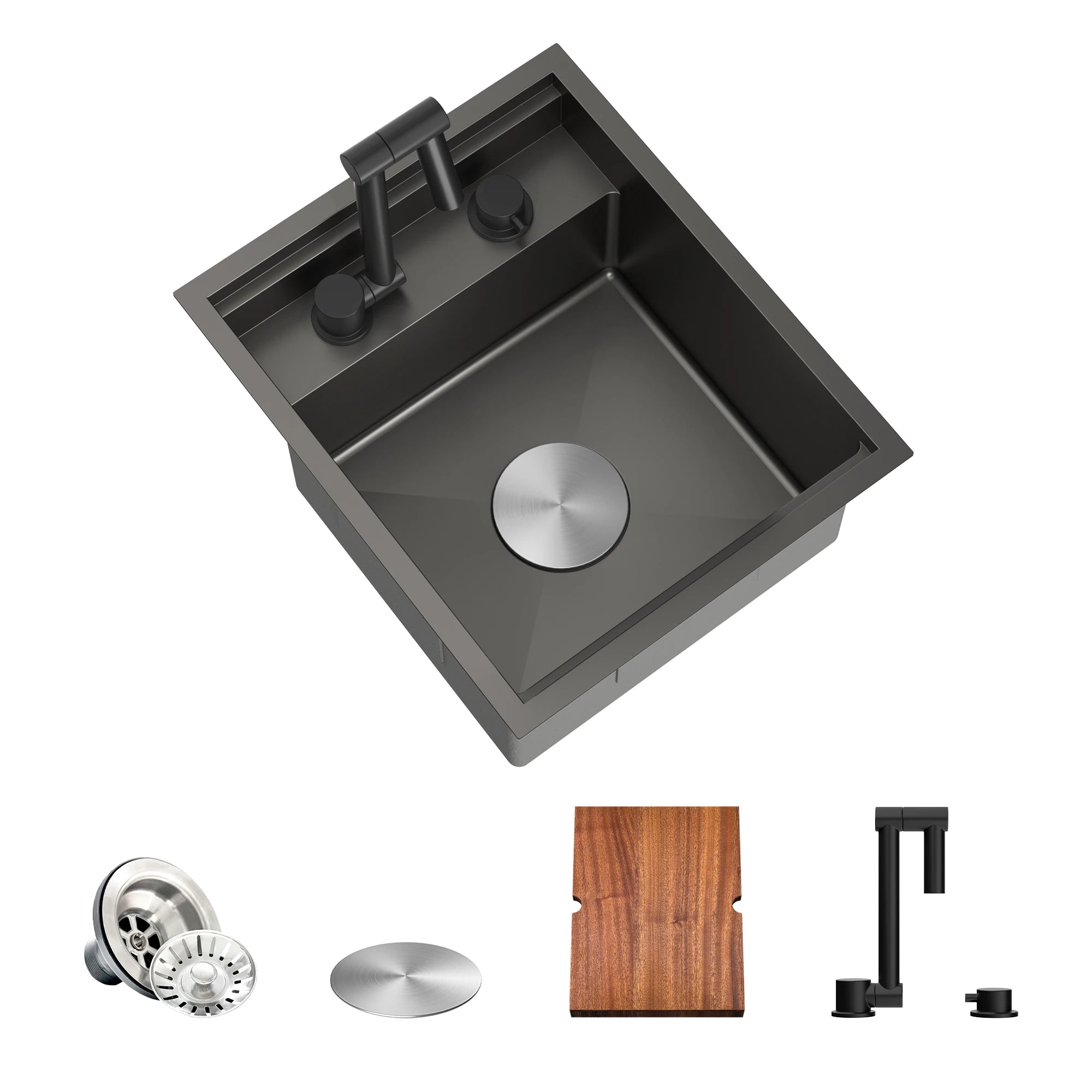 TORVA 15 x 18" RV Sink with Foldable Faucet