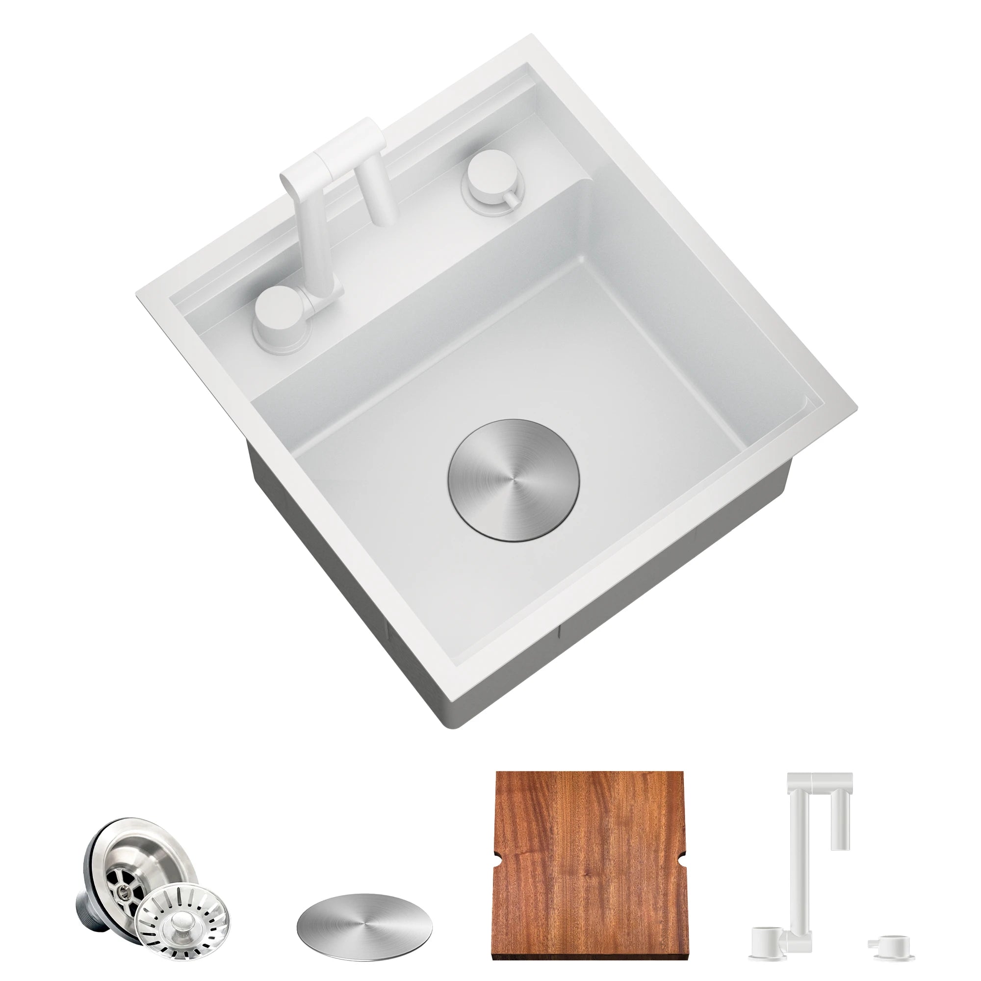 TORVA 16 x 17 x 9" RV Sink with Foldable Faucet