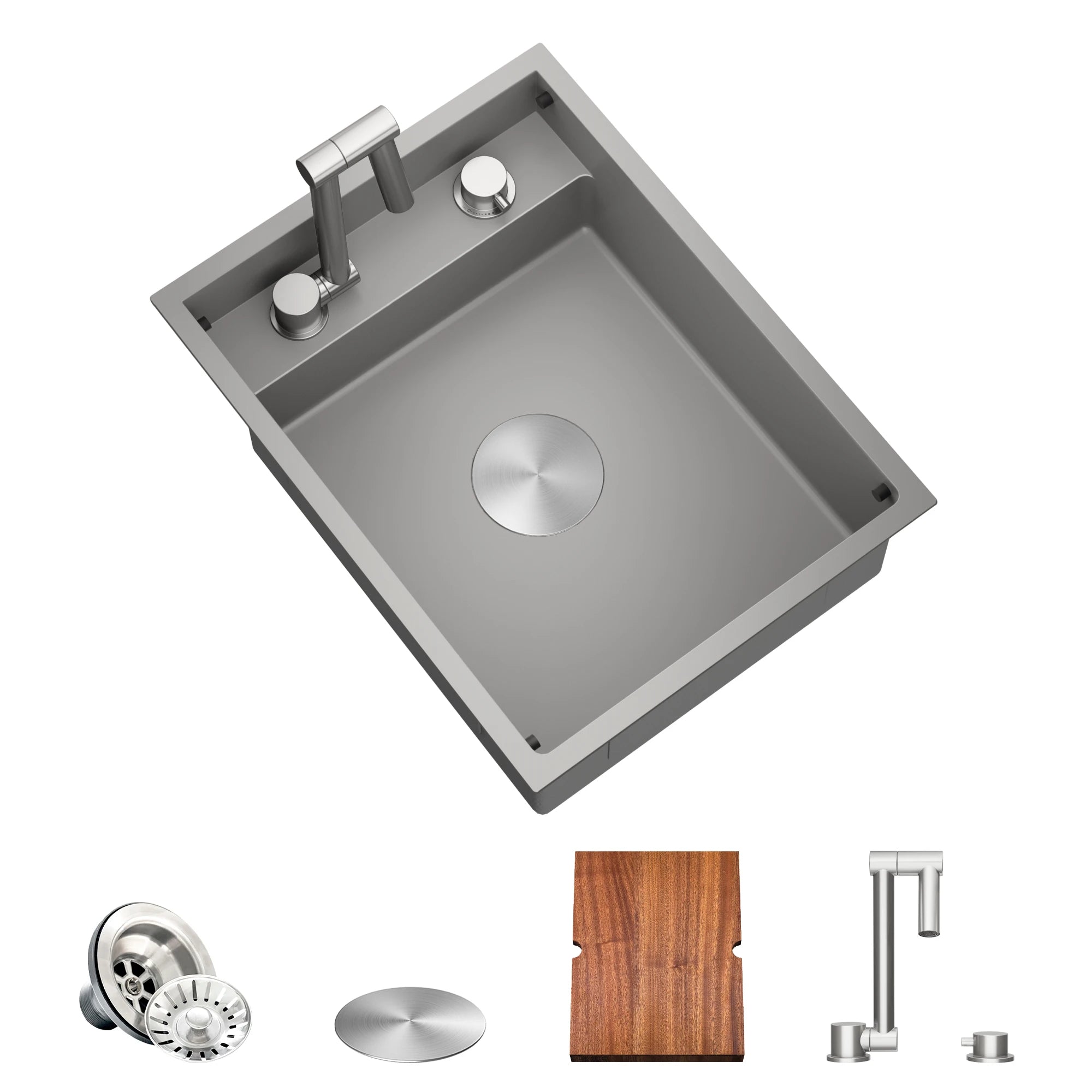 TORVA 16 x 21 x 7" RV Sink with Foldable Faucet