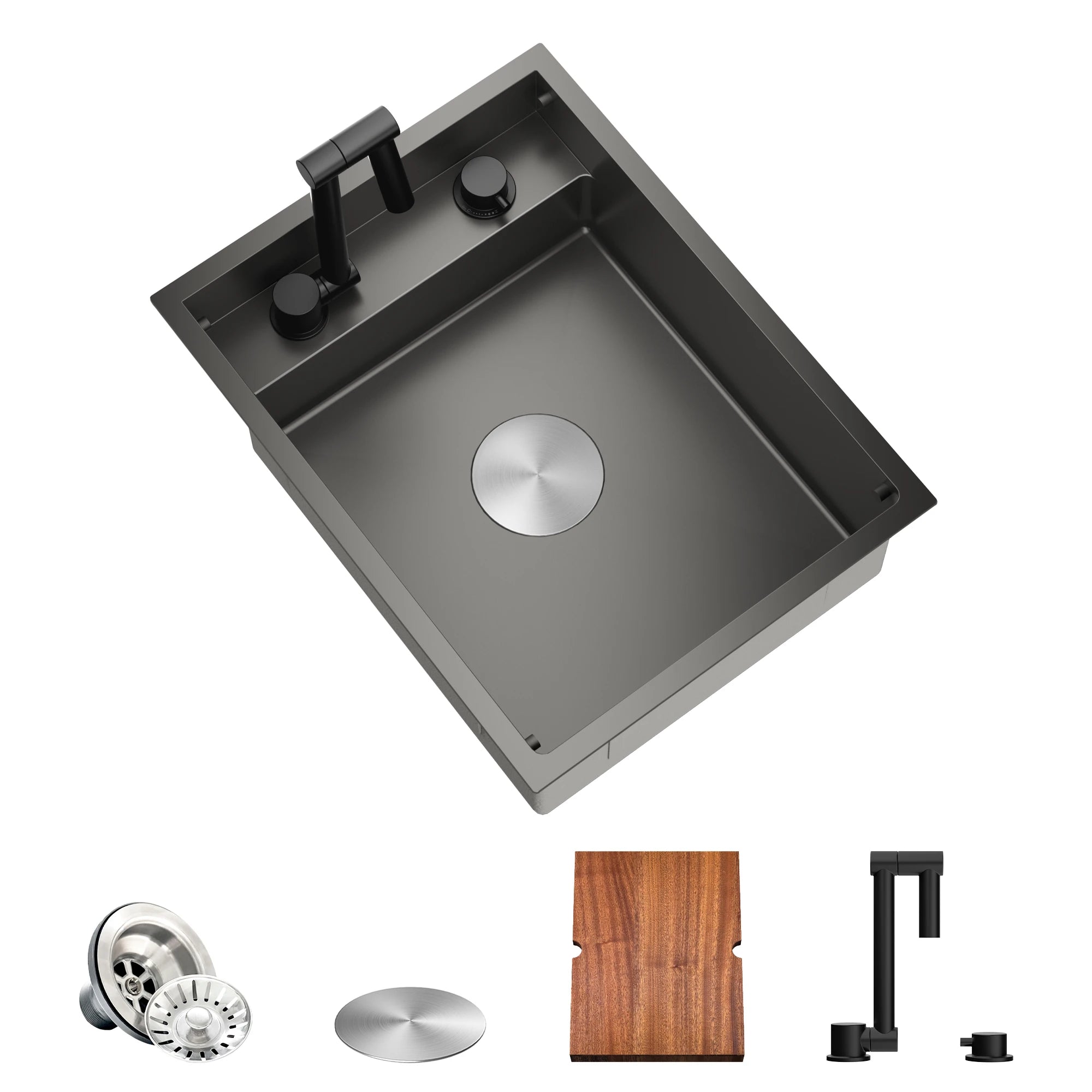 TORVA 16 x 21 x 7" RV Sink with Foldable Faucet