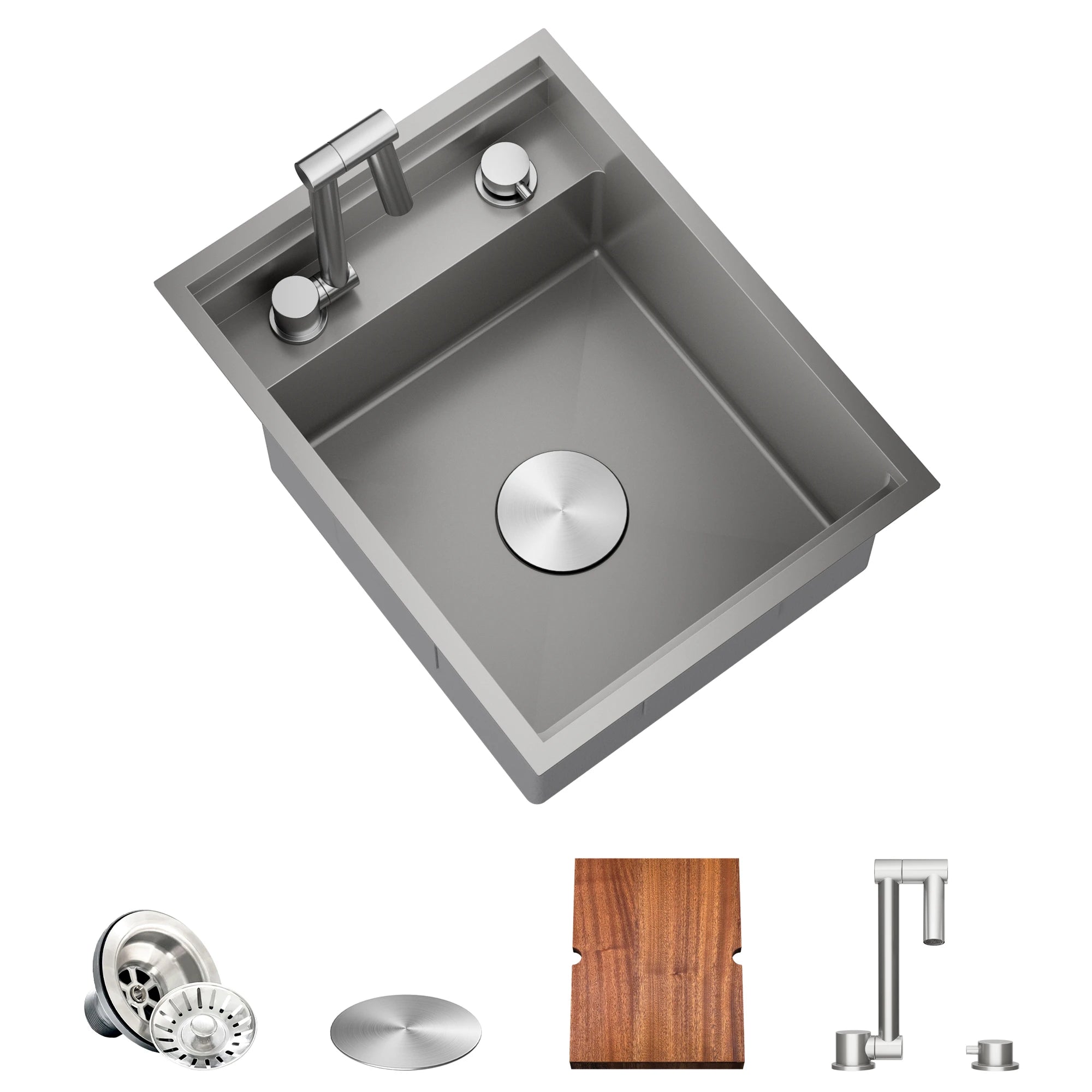 TORVA 16 x 21 x 9" RV Sink with Foldable Faucet