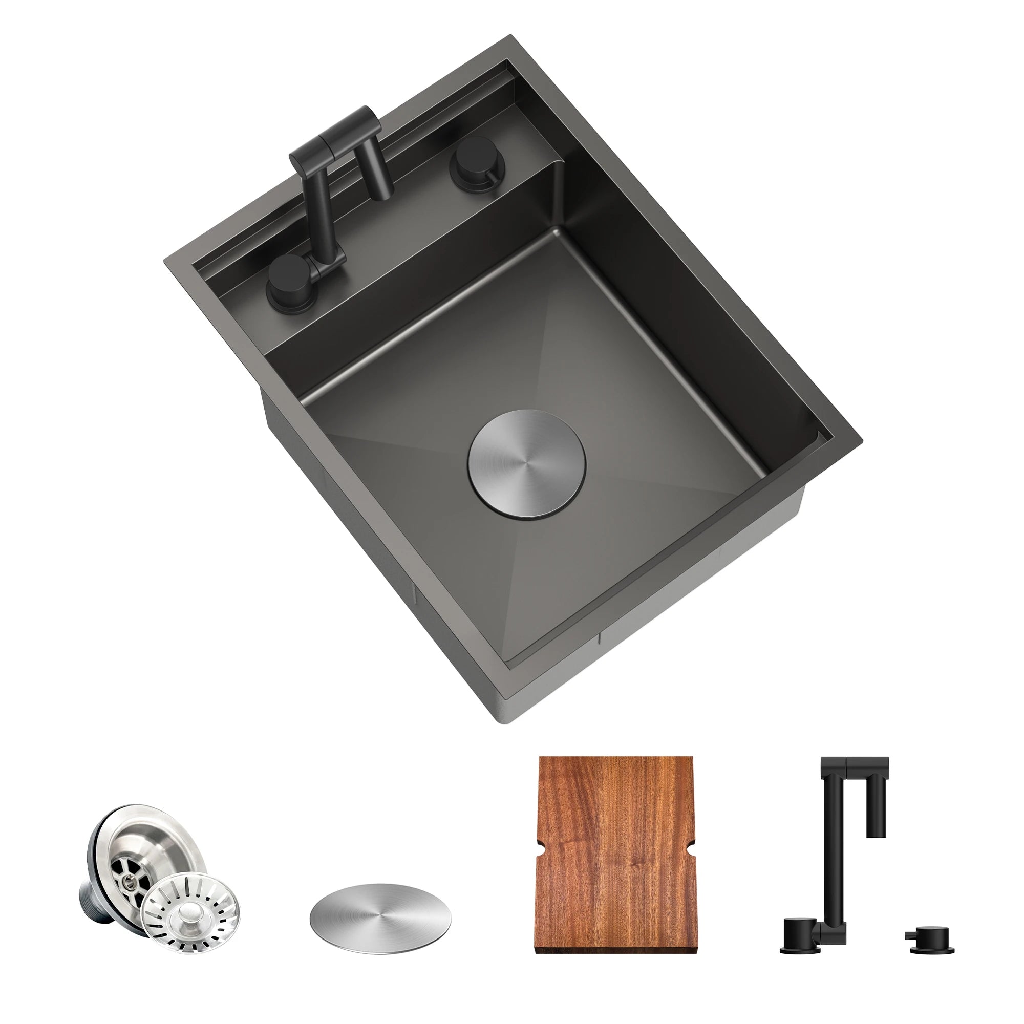 TORVA 16 x 21 x 9" RV Sink with Foldable Faucet