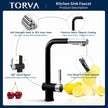 Torva Single Handle Pull-Down RV Kitchen Faucet – Black Stainless Steel
