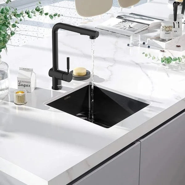 TORVA Single Handle Pull-Down Kitchen Faucet - All Black