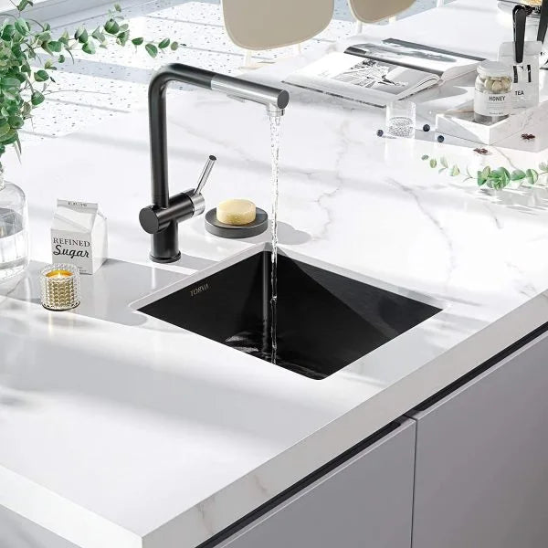 Torva Single Handle Pull-Down RV Kitchen Faucet – Black Stainless Steel