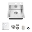 TORVA 18-inch Drop-in Topmount Bar Prep RV Sink – 16 Gauge Stainless Steel – Single Bowl