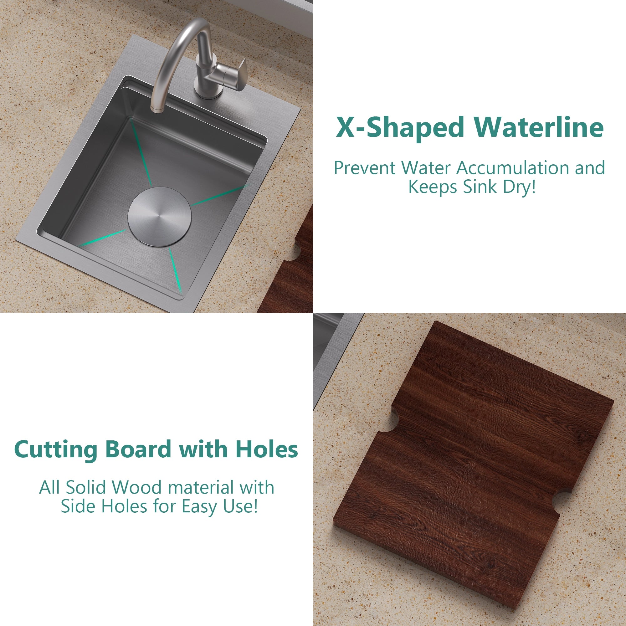 TORVA 13 x 17 inch Shallow RV Sink – 6 Inch Depth