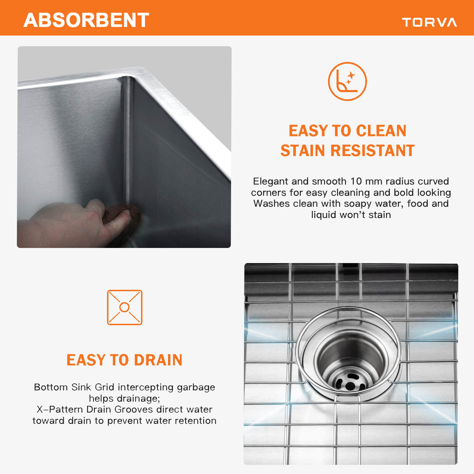 TORVA 14-inch Undermount Bar Prep RV Sink – 16 Gauge Stainless Steel