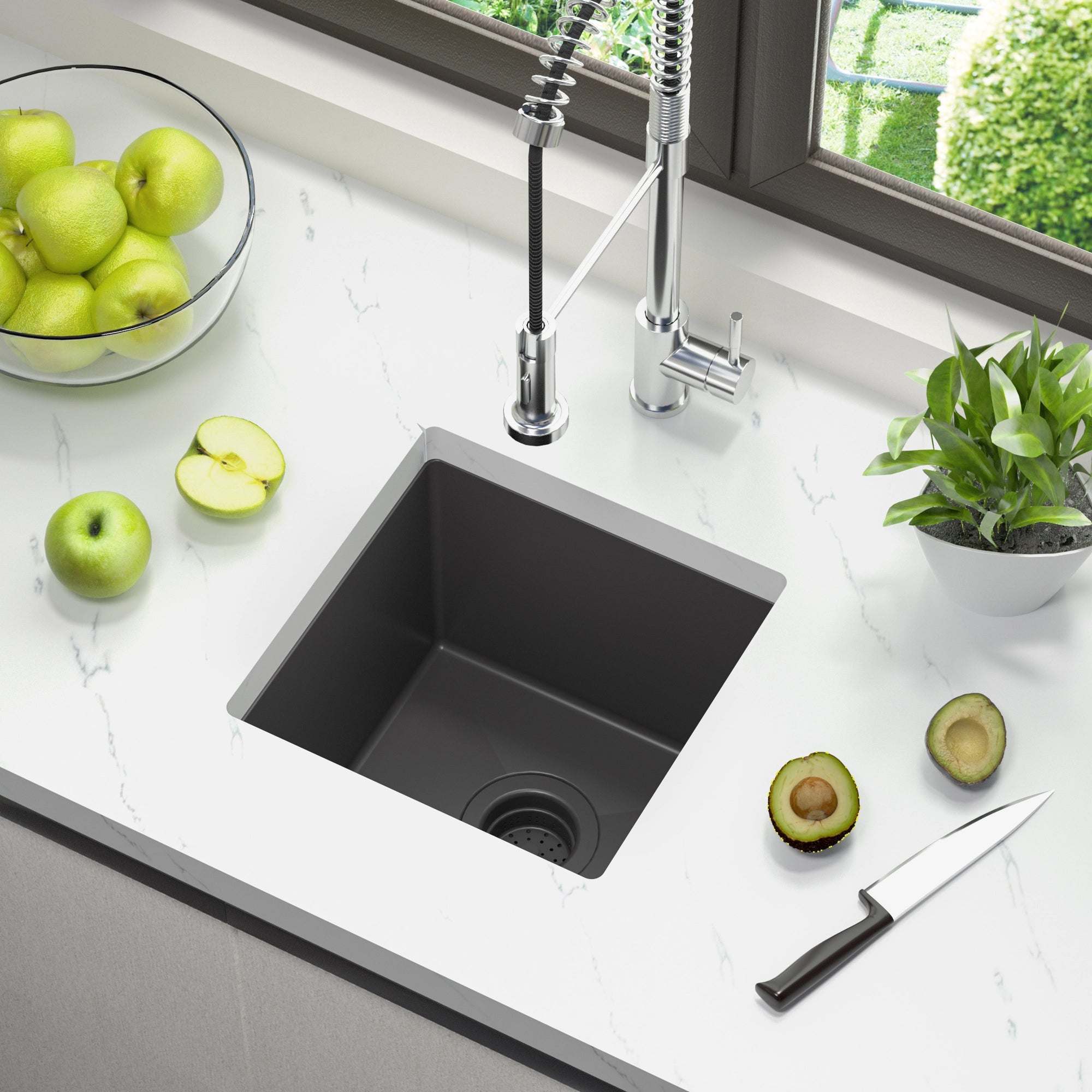 TORVA 14-inch Undermount Black Bar Prep RV Sink – 16 Gauge Stainless Steel