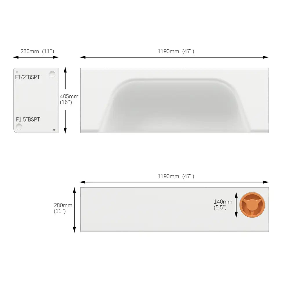 TORVA 20 Gallon Fresh Water Tank, Non-Standard Wheel Well RV Water Tank for Drinking and Water Holding, BPA Free Portable Water Storage for Camping