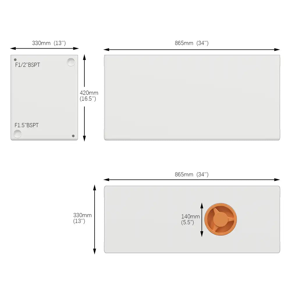 TORVA 30 Gallon Fresh Water Tank, Non-Standard Wheel Well RV Water Tank for Drinking and Water Holding, BPA Free Portable Water Storage for Camping