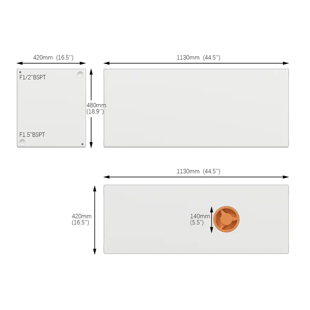 TORVA 60 Gallon Fresh Water Tank, Non-Standard Wheel Well RV Water Tank for Drinking and Water Holding, BPA Free Portable Water Storage for Camping