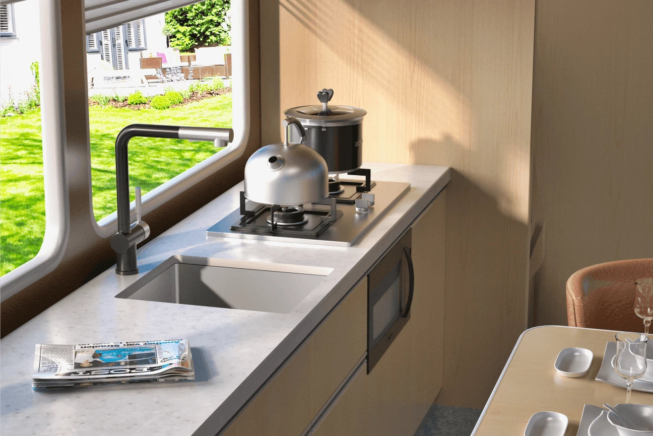 TORVA 14-inch Workstation Bar Prep RV Sink -16 Gauge Ledge Stainless Steel