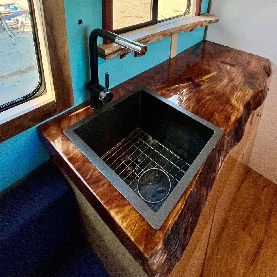 TORVA 15-inch Undermount Black Bar Prep RV Sink - 16 Gauge Stainless Steel